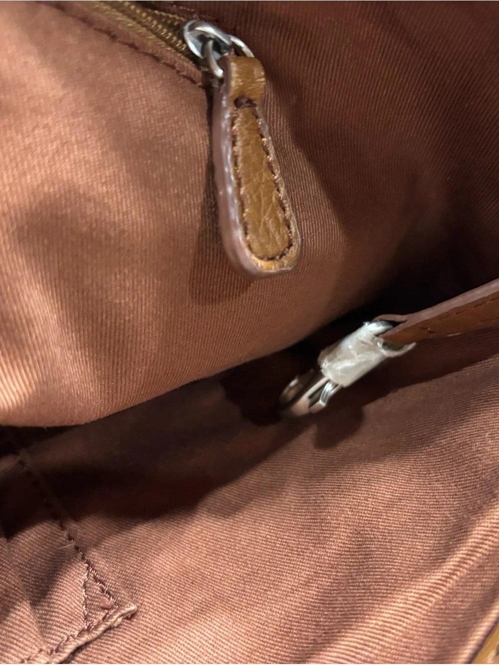 Vintage Fossil Cognac Brown Leather Tote